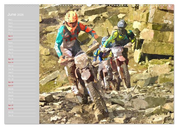 Produktbild: ENDURO RACING 2 (High Quality Premium Wall Calendar 2026 DIN A2 landscape),CALVENDO 12 Month Wall Calendar