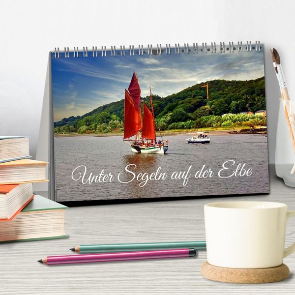 Produktbild: Unter Segeln auf der Elbe (Tischkalender 2026 DIN A5 quer), CALVENDO Monatskalender