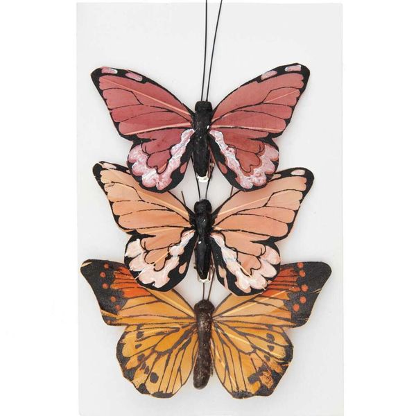 Produktbild: Schmetterling,Apricott&ouml;ne, 3 St&uuml;ck