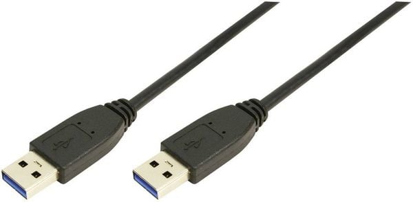 LogiLink USB-Kabel USB 3.2 Gen1 (USB 3.0 / USB 3.1 Gen1) USB-A Stecker, USB-A Stecker 1.00 m Schwarz CU0038