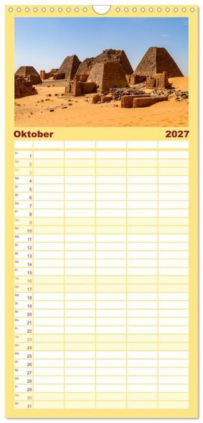 Produktbild: Familienplaner 2027 - Das Erbe der Pharaonen mit 5 Spalten (Wandkalender, 21 x 45 cm) CALVENDO