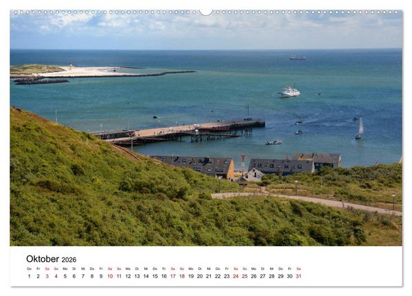 Produktbild: Mitreisekalender 2026 Helgoland (hochwertiger Premium Wandkalender 2026 DIN A2 quer), Kunstdruck in Hochglanz