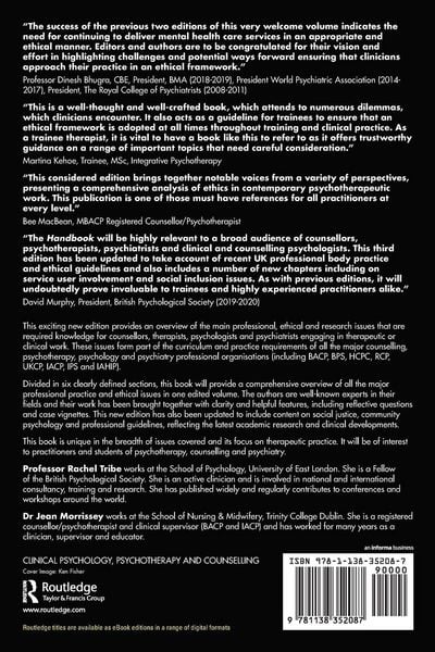 Produktbild: The Handbook of Professional Ethical and Research Practice for Psychologists, Counsellors, Psychotherapists and Psychiatrists