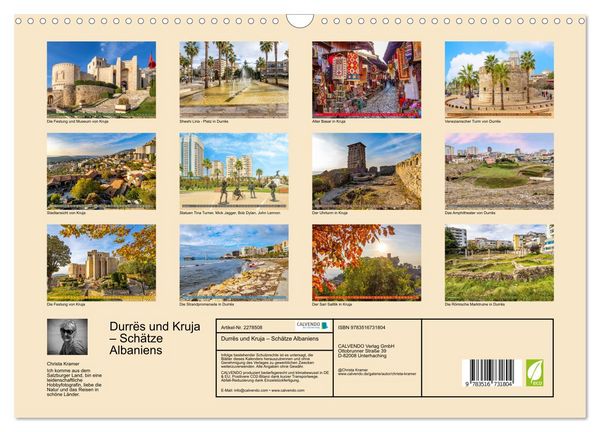 Produktbild: Durr&euml;s und Kruja &ndash; Sch&auml;tze Albaniens (Wandkalender 2026 DIN A3 quer), CALVENDO Monatskalender