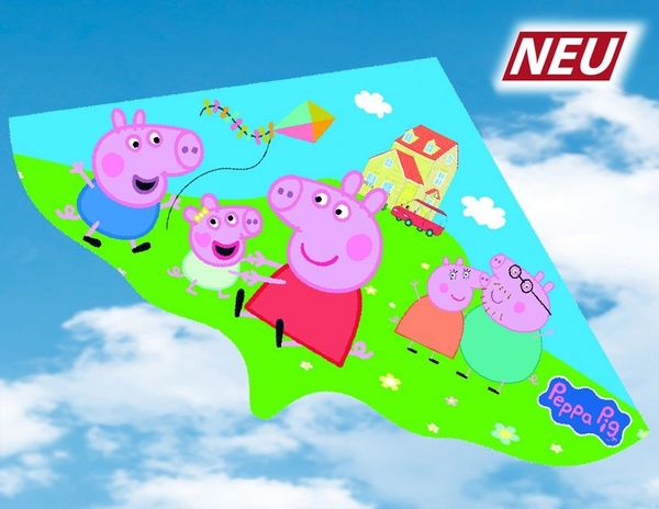 Produktbild: Paul G&uuml;nther 1214 - PEPPA PIG, Einliner-Drachen aus robuster Folie, 115x63cm