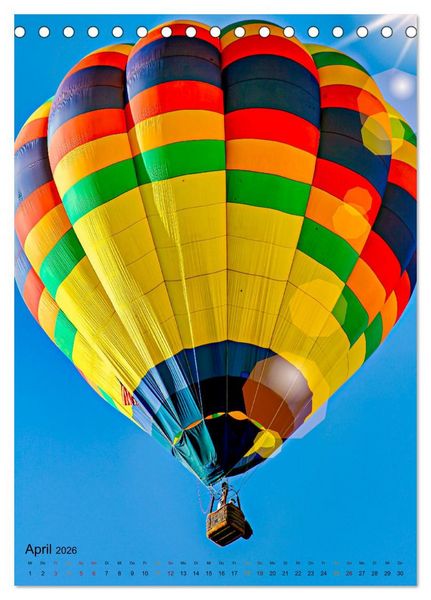 Produktbild: Ballon fahren - mein Traum (Tischkalender 2026 DIN A5 hoch), CALVENDO Monatskalender