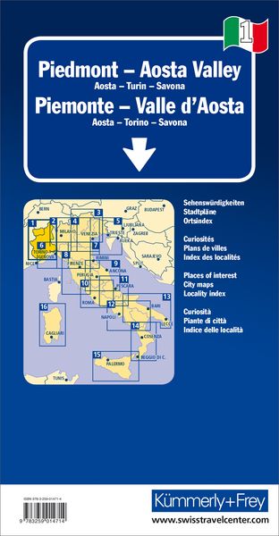 Produktbild: Piemont - Aostatal Regionalkarte Italien Nr. 1 1:200000