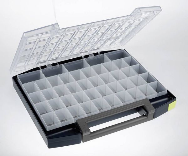 Produktbild: raaco Boxxser 55 5x10-45 Sortimentskoffer (B x H x T) 421 x 55 x 361 mm Anzahl F&auml;cher: 45 Inhalt 1 St.