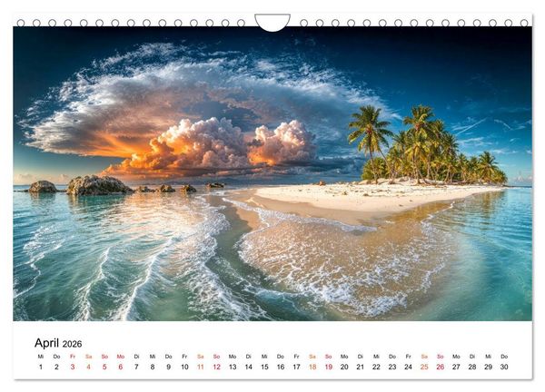 Produktbild: Inseln der Sehnsucht - Versteckte Paradiese (Wandkalender 2026 DIN A4 quer), CALVENDO Monatskalender