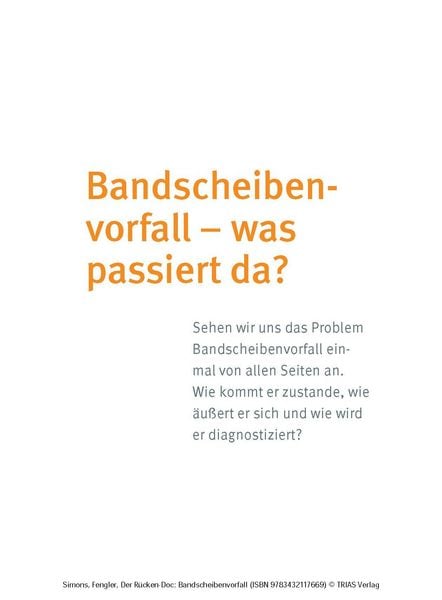Produktbild: Der R&uuml;cken-Doc: Bandscheibenvorfall