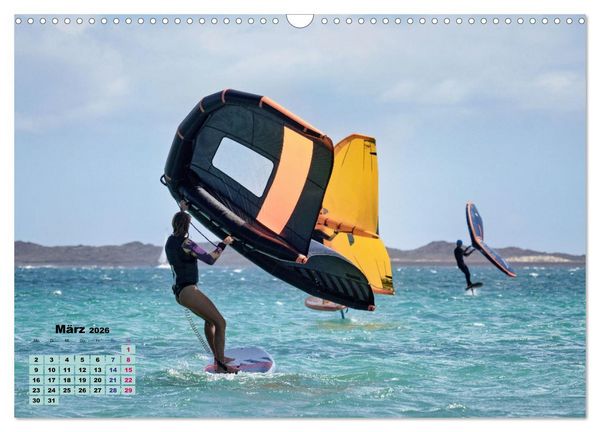 Produktbild: Wingfoilen - fliegen &uuml;ber das Wasser (Wandkalender 2026 DIN A3 quer), CALVENDO Monatskalender