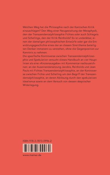 Produktbild: Transzendentalphilosophie und Spekulation