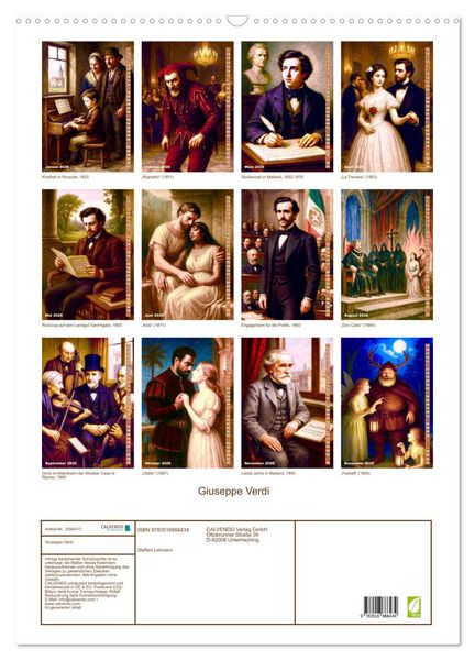Produktbild: Giuseppe Verdi (Wandkalender 2026 DIN A2 hoch), CALVENDO Monatskalender