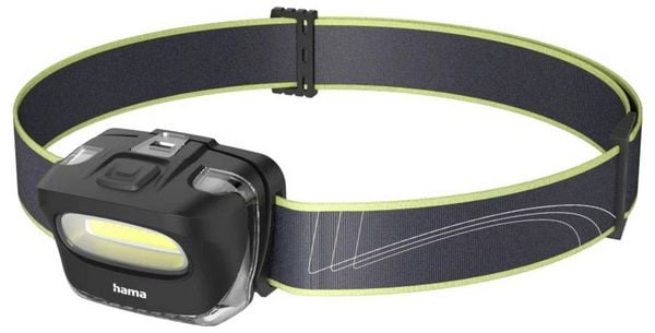 Produktbild: Hama LED-Stirnlampe "HL110", Batterien, COB, Kopflampe zum Joggen, Sport, 2 Modi 00228614 Stirnlampe 83 g