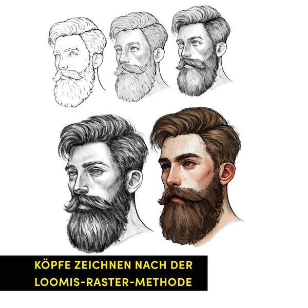 Produktbild: Die Kunst des Zeichnens. Die Loomis-Methode. Gesichter & K&ouml;pfe zeichnen
