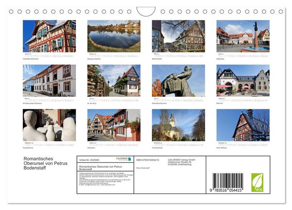 Produktbild: Romantisches Oberursel von Petrus Bodenstaff (Wandkalender 2026 DIN A4 quer), CALVENDO Monatskalender