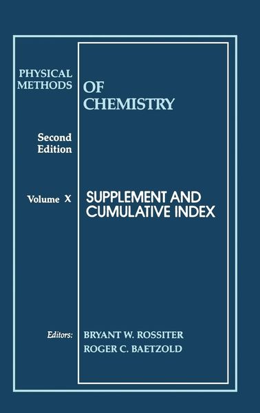 Produktbild: Physical Methods of Chemistry, Supplement and Cumulative Index