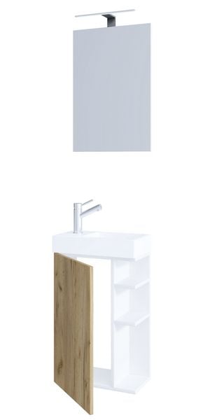 2-tlg Gäste WC Badmöbel Waschtisch Lumia Spiegel