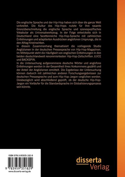 Produktbild: Hip Hop Slang meets printed media: Eine Studie zu Anglizismen in der deutschen Pressesprache von Hip-Hop-Magazinen