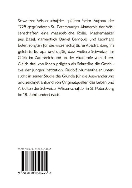 Produktbild: Schweizer Gelehrte an der St. Petersburger Akademie der Wissenschaften 1725-1825