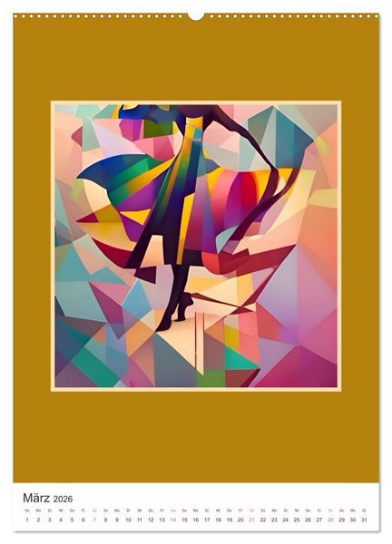 Produktbild: Tanzvergn&uuml;gen, abstrakt, farbenfroh und voller Schwung (hochwertiger Premium Wandkalender 2026 DIN A2 hoch), Kunstdruck in Hochglanz