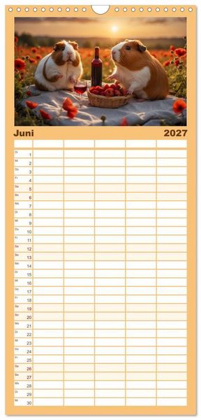 Produktbild: Familienplaner 2027 - Meerschweinchen mal anders! mit 5 Spalten (Wandkalender, 21 x 45 cm) CALVENDO