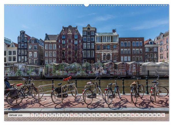 Produktbild: AMSTERDAM Idylle und Historie (Wandkalender 2026 DIN A2 quer), CALVENDO Monatskalender