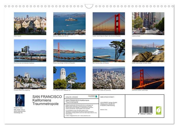 Produktbild: SAN FRANCISCO Kaliforniens Traummetropole (Wandkalender 2026 DIN A3 quer), CALVENDO Monatskalender