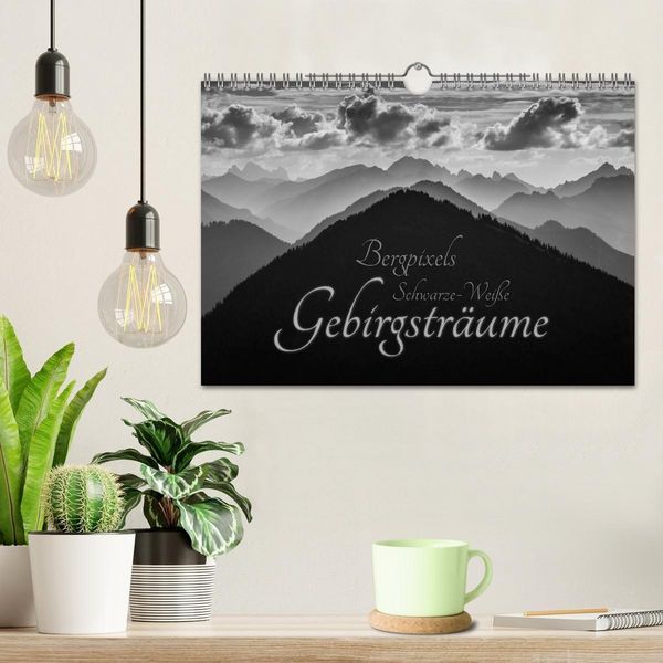Produktbild: Bergpixels Schwarz-Wei&szlig;e Gebirgstr&auml;ume (Wandkalender 2027 DIN A4 quer), CALVENDO Monatskalender