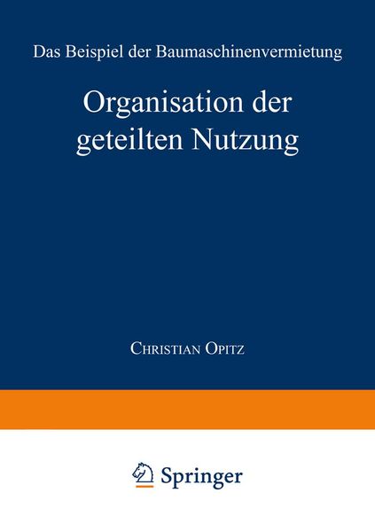 Produktbild: Organisation der geteilten Nutzung