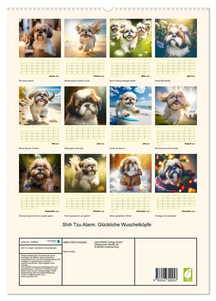 Produktbild: Shih Tzu Alarm. Gl&uuml;ckliche Wuschelk&ouml;pfe (hochwertiger Premium Wandkalender 2026 DIN A2 hoch), Kunstdruck in Hochglanz