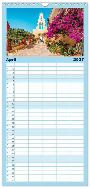Produktbild: Familienplaner 2027 - Korfu - Gr&uuml;ne Insel im Ionischen Meer mit 5 Spalten (Wandkalender, 21 x 45 cm) CALVENDO