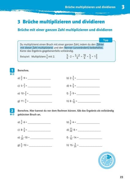 Produktbild: 10-Minuten-Training Rechnen mit Br&uuml;chen. Mathematik 5./6. Klasse