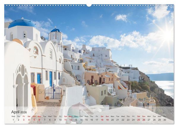 Produktbild: Whispers of Santorini (High Quality Premium Wall Calendar 2026 DIN A2 landscape),CALVENDO 12 Month Wall Calendar