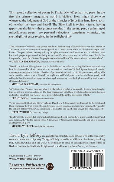Produktbild: A Testament of Witnesses and Other Poems