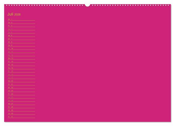 Produktbild: Bastel-Geburtstagskalender pink / Geburtstagskalender (Wandkalender 2026 DIN A2 quer), CALVENDO Monatskalender
