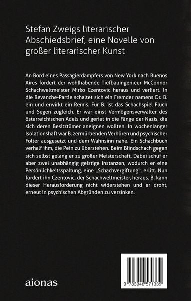 Produktbild: Schachnovelle. Stefan Zweig