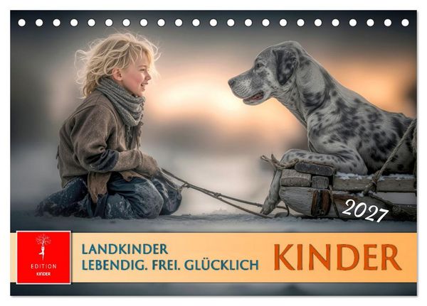 Produktbild: Kinder. Landkinder - Lebendig. Frei. Gl&uuml;cklich. (Tischkalender 2027 DIN A5 quer), CALVENDO Monatskalender