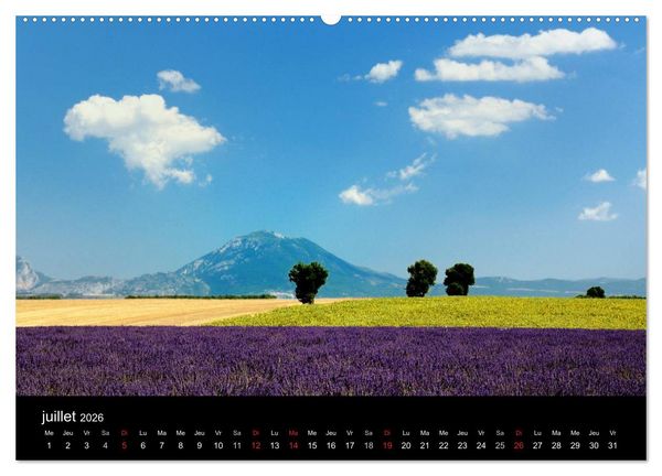 Produktbild: Paysages de Provence (Calendrier mural 2026 DIN A2 vertical) calendrier de bureau