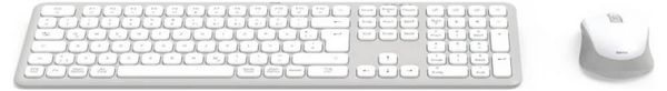 Produktbild: Hama Multi-Device-Tastatur-Maus-Set "WKM-550", kabellos, Funk/BT, WS, QWERTZ DE Kabellos Tastatur, Maus-Set Deutsch, QWERTZ Grau, Wei&szlig;