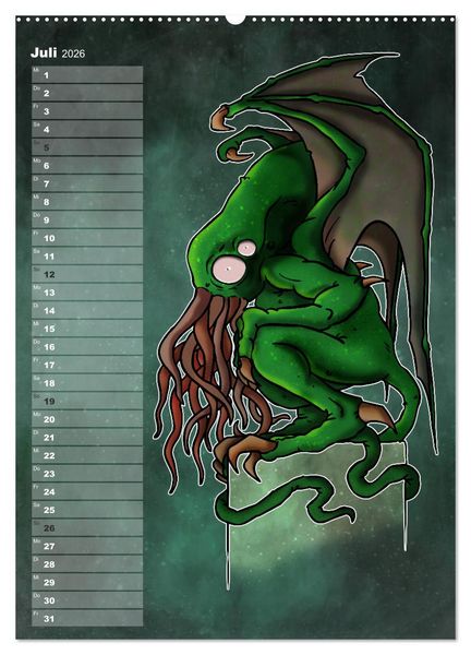 Produktbild: Bestiarium Vladi Krafft (Wandkalender 2026 DIN A2 hoch), CALVENDO Monatskalender