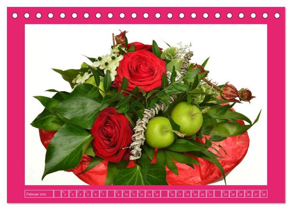 Produktbild: F&uuml;r jeden Monat ein Dankesch&ouml;n an Dich! - 12 Blumenstr&auml;u&szlig;e (Tischkalender 2026 DIN A5 quer), CALVENDO Monatskalender
