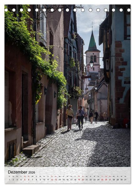 Produktbild: Elsass Alsace Riquewihr, das idyllische Weindorf (Tischkalender 2026 DIN A5 hoch), CALVENDO Monatskalender