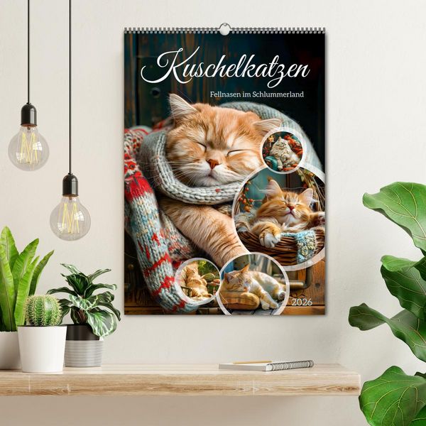 Produktbild: Kuschelkatzen - Fellnasen im Schlummerland (Wandkalender 2026 DIN A2 hoch), CALVENDO Monatskalender