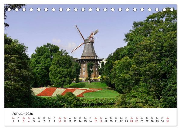 Produktbild: Bremen - Die Hansestadt an der Weser (Tischkalender 2026 DIN A5 quer), CALVENDO Monatskalender