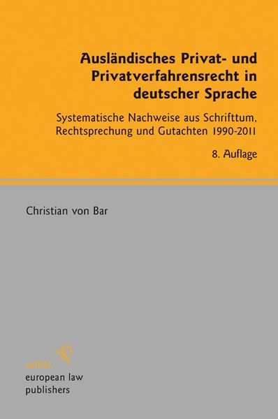 Produktbild: Ausl&auml;ndisches Privat- und Privatverfahrensrecht in deutscher Sprache
