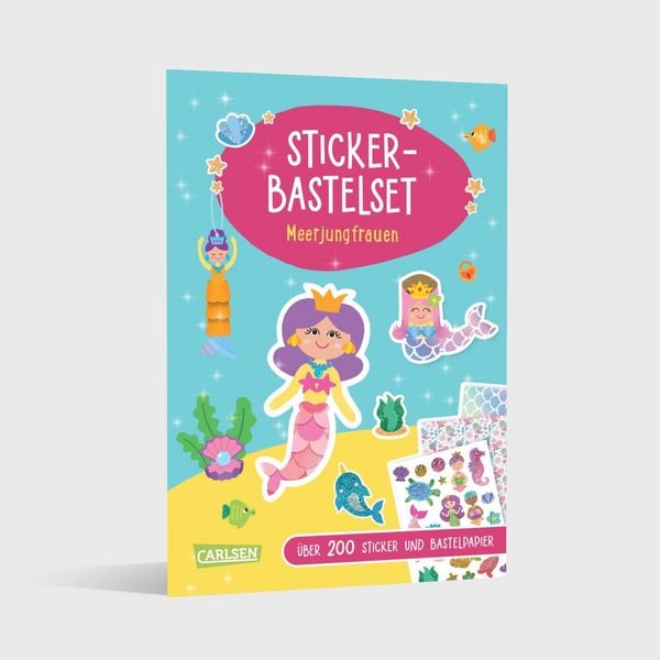 Produktbild: Bastelset f&uuml;r Kinder: Sticker-Bastelset: Meerjungfrauen