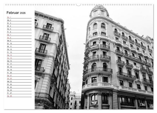 Produktbild: Barcelona Schwarz / Wei&szlig; Impressionen (hochwertiger Premium Wandkalender 2026 DIN A2 quer), Kunstdruck in Hochglanz