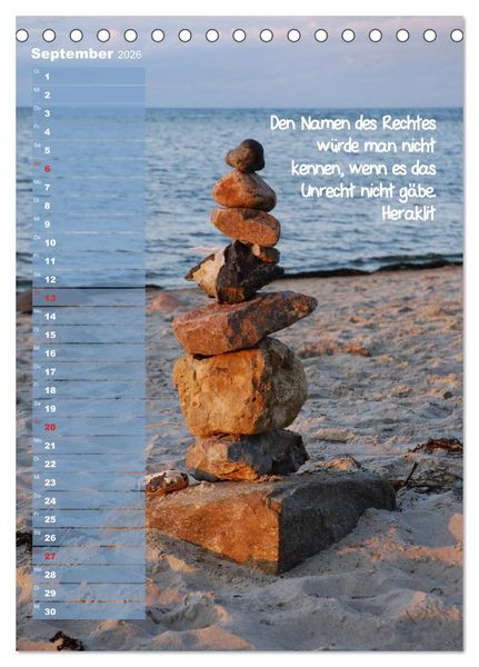 Produktbild: maritim inspiriert / Geburtstagskalender (Tischkalender 2026 DIN A5 hoch), CALVENDO Monatskalender
