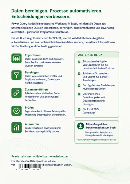 Produktbild: POWER QUERY f&uuml;r Buchhaltung, Controlling und Datenbereinigung